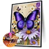 Schmetterling und G&auml;nsebl&uuml;mchen - Rundbohrer Diamantmalerei - 30*40cm
