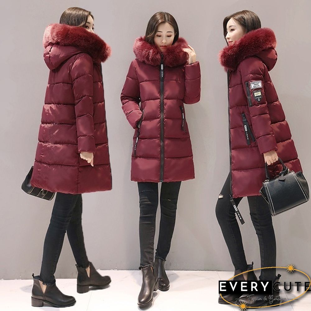 Winter Warm Long Coats Women Fashion Winter Long Fur Hooded Cotton Cotton-padded Jacket Warm Puffer Coats Jackets Warm Parkas