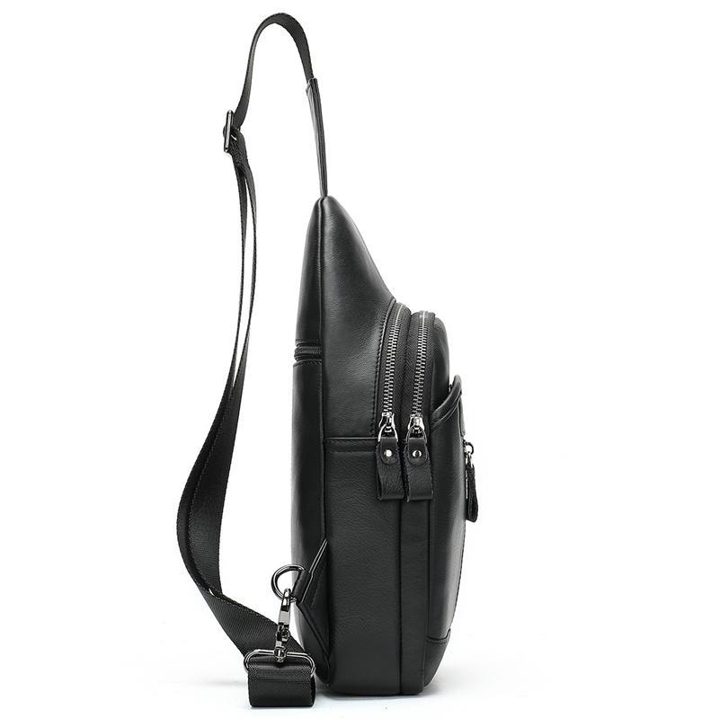 Retro Men's Leather Chest Bag Casual Sports Crossbody Bag