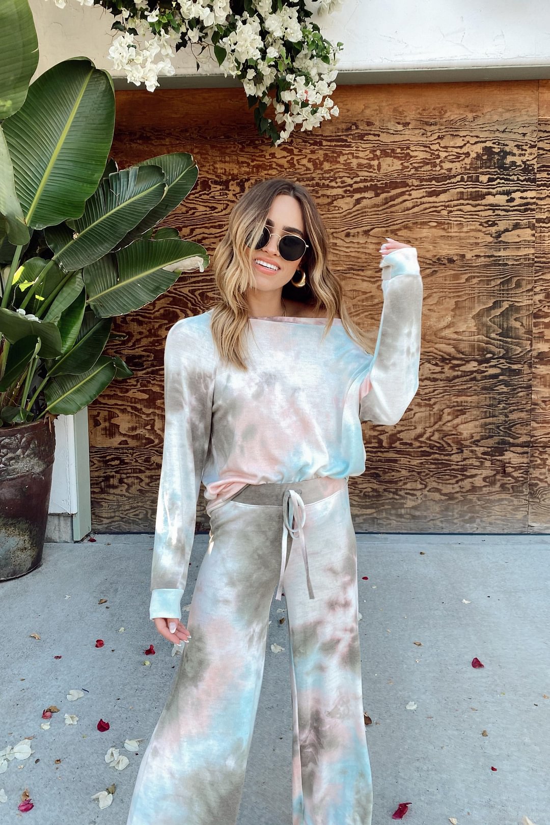 La Jolla Aqua Tie Dye Lounge Top