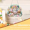 Diamond Painting Acrylic Single Side Drill Easter Cat Pendant Charms Kits for Adults Home Window Decor