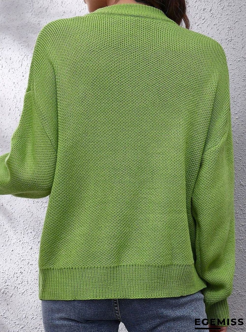 Fashion Flower Pattern Color Matching Long-sleeved Casual Pullover | EGEMISS