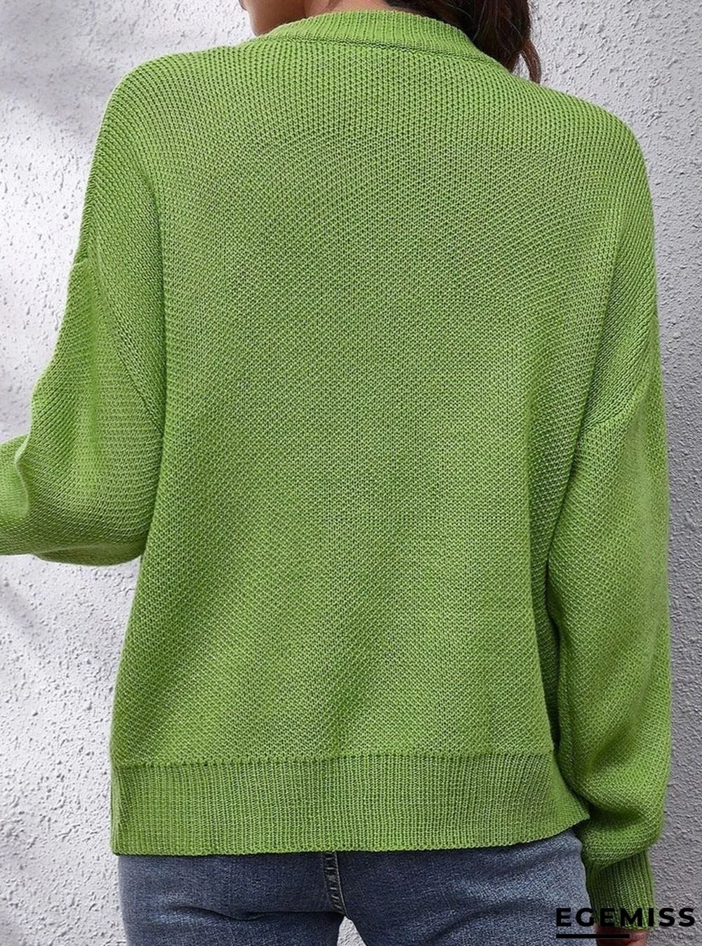 Fashion Flower Pattern Color Matching Long-sleeved Casual Pullover | EGEMISS