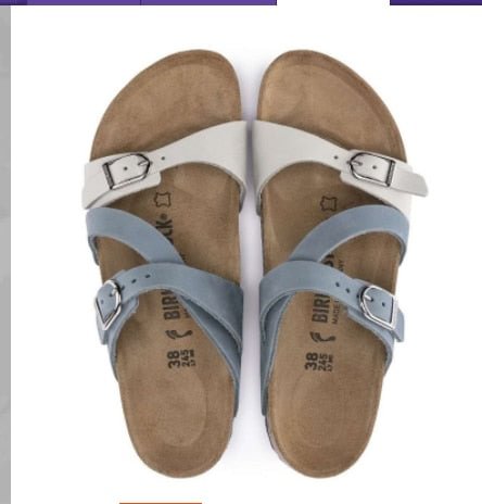 2021 Summer Ladies Leather Slippers Platform Slippers Beach Outdoor Slippers Casual Sandals Ladies Shoes  Casual  Women Shoes