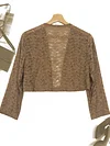 Fashionable Solid Color Lace Cardigan Top - Delicate Open Front, Sheer Three-Quarter Sleeves, Perfect for Everyday Chic Style - A Feminine & Lightweight Wardrobe Staple for Women