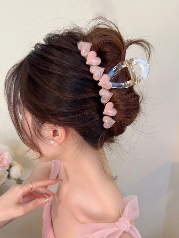 Women’s Sweet Heart Shape Plastic Hair Claws