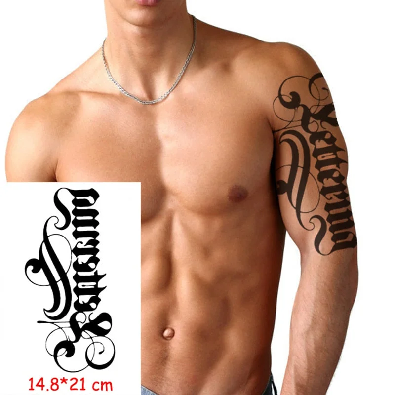 Temporary Tattoo Stickers Rudder Anchor Ocean Waves Fake Tatto Waterproof Tatoo Back Leg Arm Belly Big Size for Women Men Girl