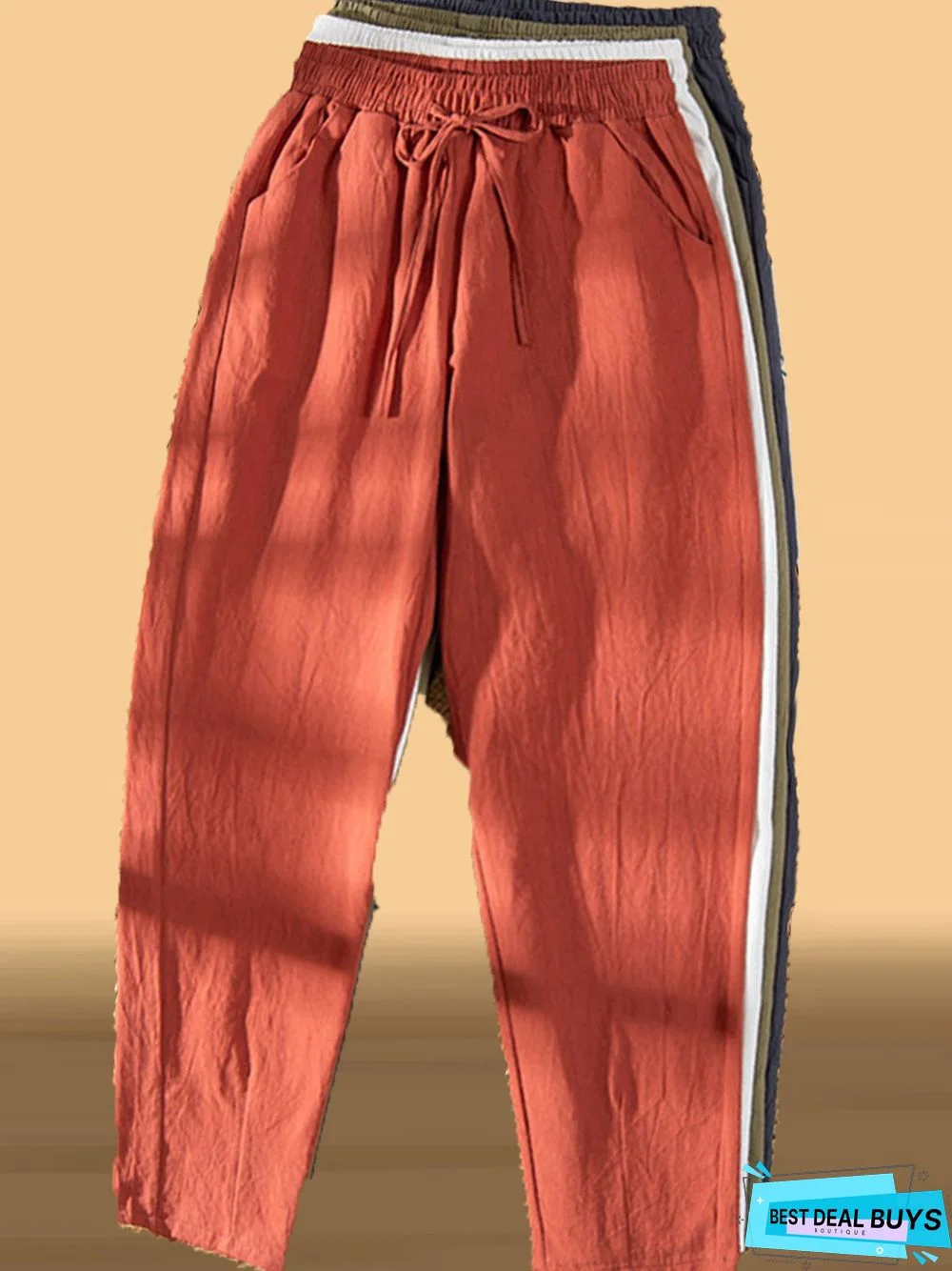 Loose Solid Cotton Linen & Cotton Bottoms