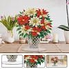 Poinsettia Diamond Dot Painting Ornament DIY Double Sided Acrylic Stand