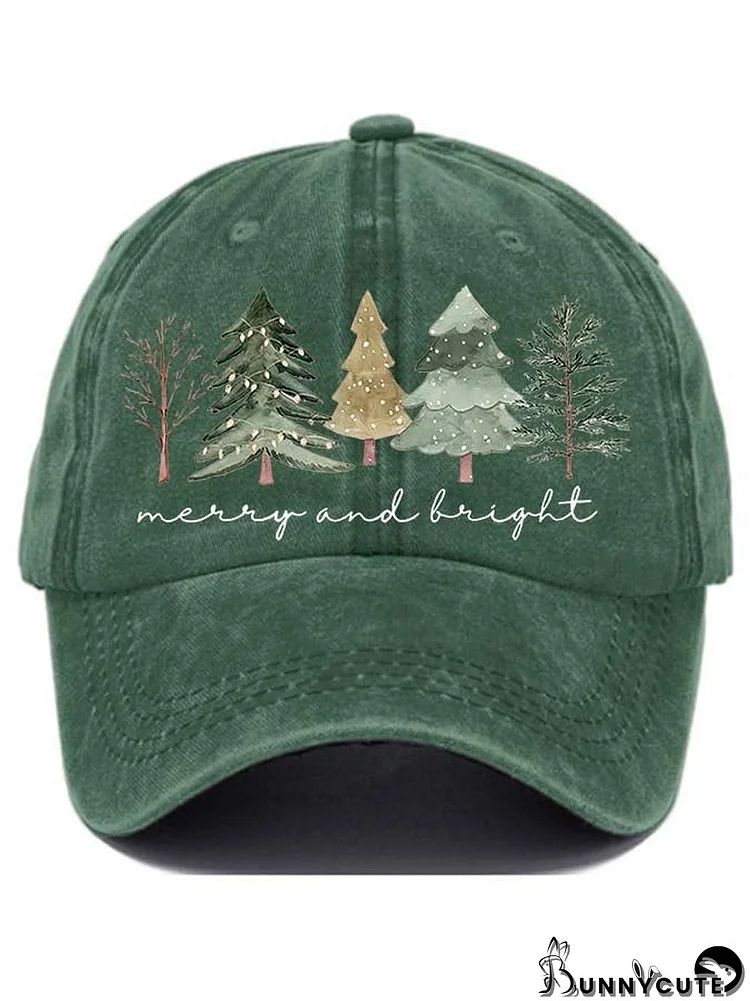 Women's Casual Merry And Bright Print Baseball Cap