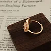French vintage handcrafted light luxury fashion sparkling adjustable ring