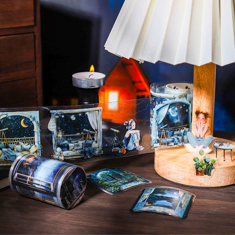 PET 테이프 - 60mm*200cm 엔카운터 나이트폴 시리즈 빈티지 캐릭터 윈도우 조경