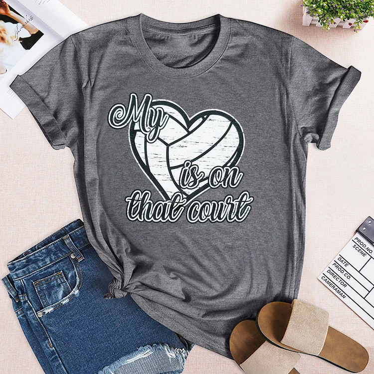 Volleyball-My Heart Is On That Court  T-shirt Tee -03765-Annaletters