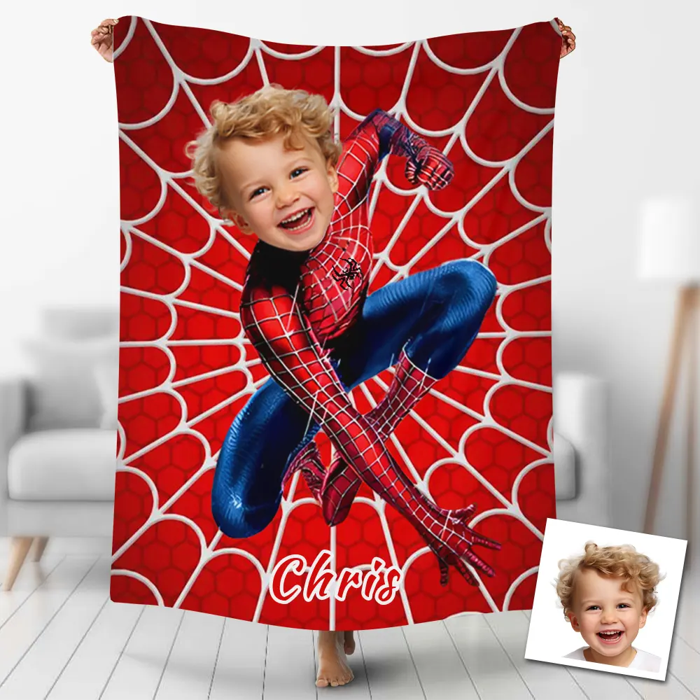 Personalized spiderman blanket sale