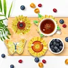 10pcs DIY Anti Slip Sunflower Coasters Stackable Creative for Tabletop Protection