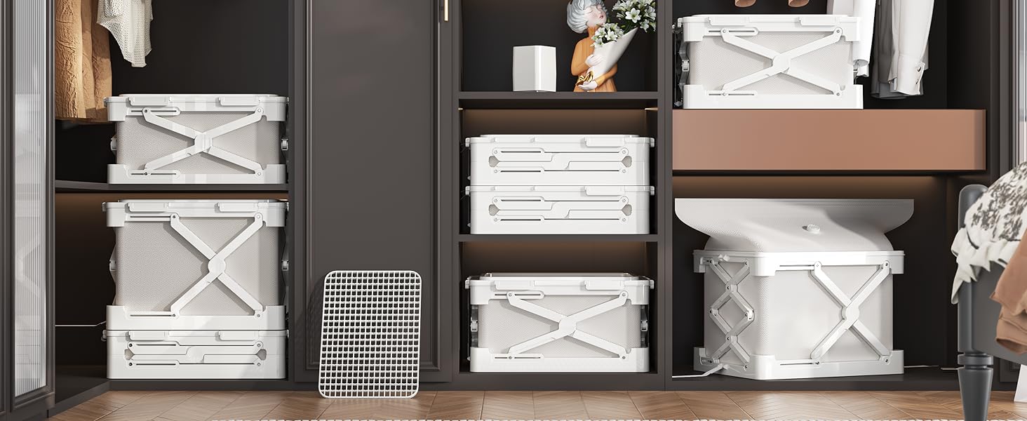 真空壓縮折疊收納箱衣櫥使用場景，堆疊收納冬衣棉被釋放衣櫥空間