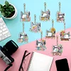 9pcs Sewing Machine DIY Diamond Art Keychains