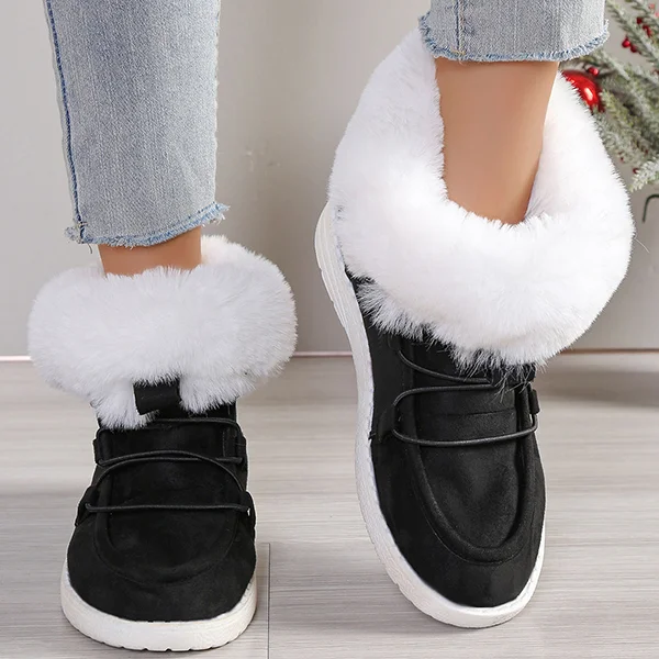 LAST DAY 50% OFF-Women's Comfort Lace-Up Plush Winter Ankle Boots