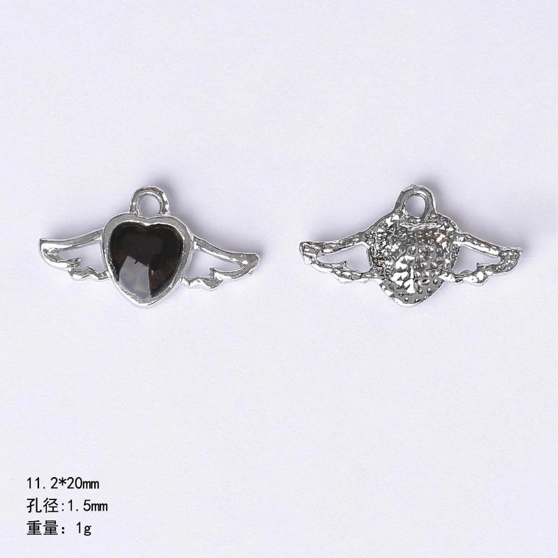 20 PCS/Package 22 * 9mm Alloy Cherry Heart Shape Rose Pendant Jewelry Accessories