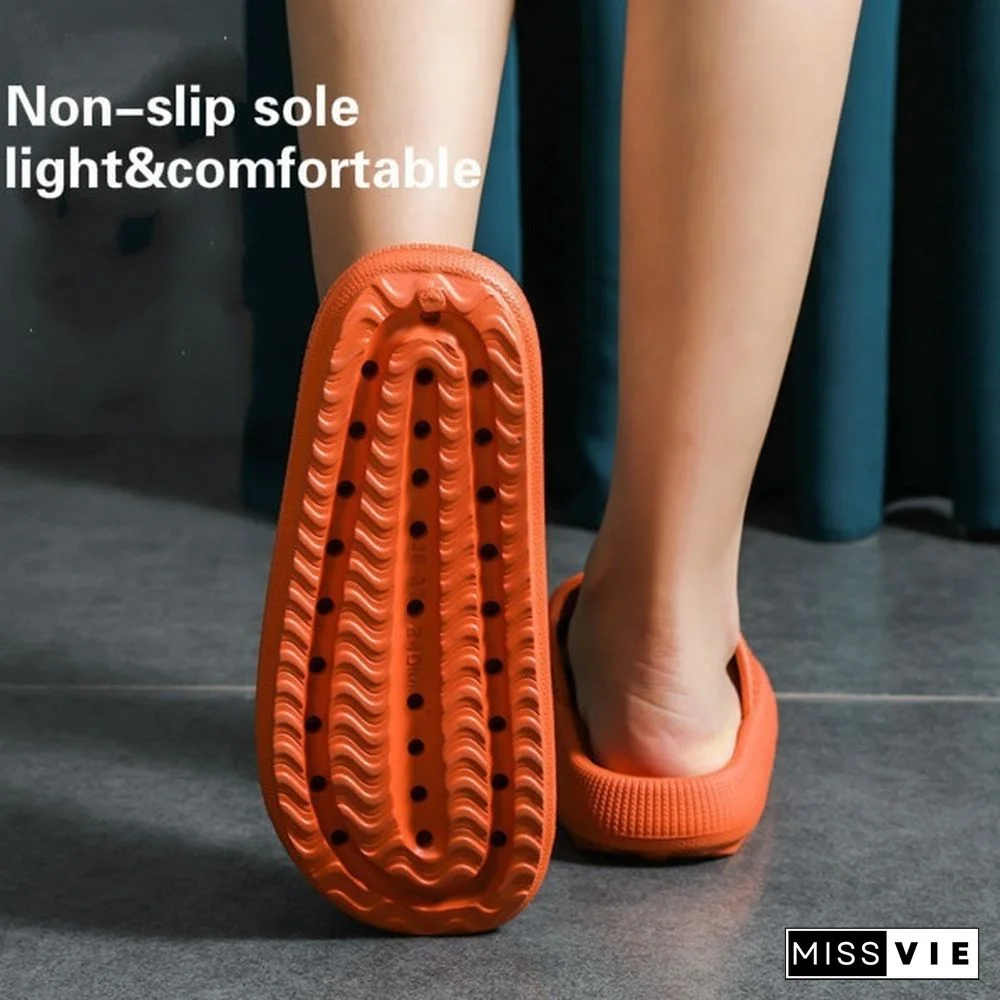 5 Colors Newest Super Soft Sandals Unisex Home Slippers Solid Color Thick Soled EVA Anti skid Fashion Sandals Quick Dry Shower Slippers Outdoor Bathing Slippers