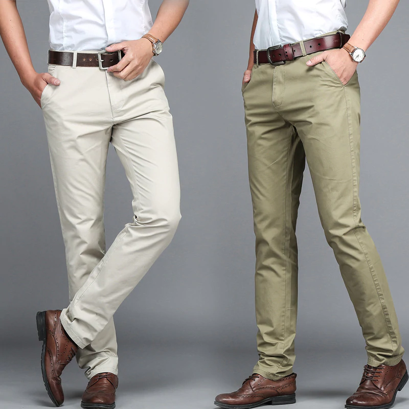 Men's Business Casual Cotton Straight Trousers