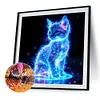 G&eacute;om&eacute;trie particule fluorescente chat-rond foret peinture diamant-40*40cm