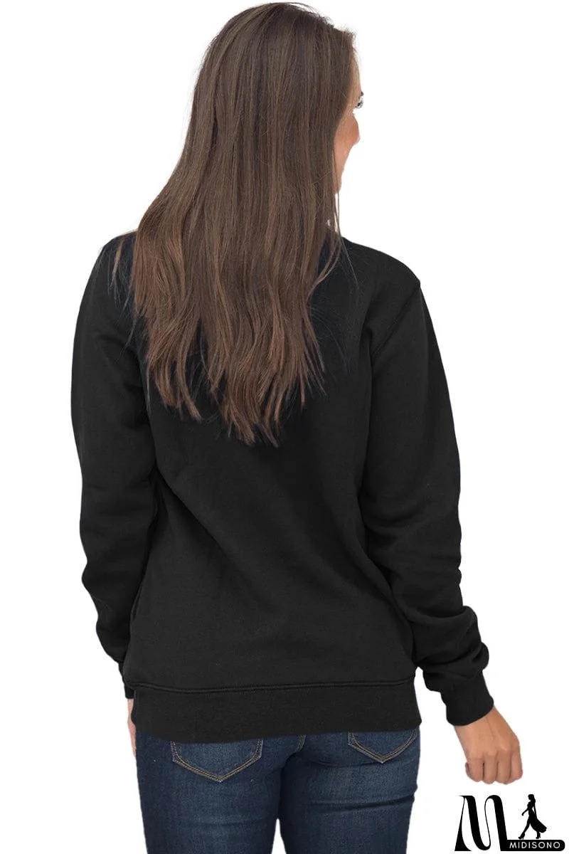 MidiSono - Pocket Style Quarter Zip Sweatshirt