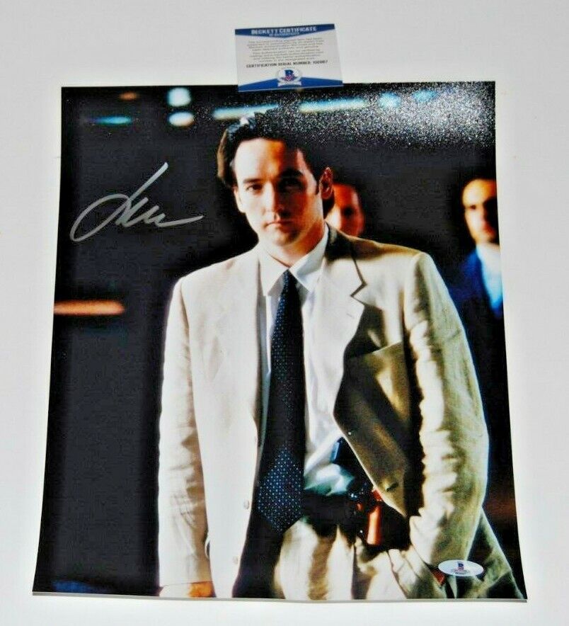JOHN CUSACK signed (CON AIR) Movie auto Vince Larkin 11X14 Photo Poster painting BECKETT BAS