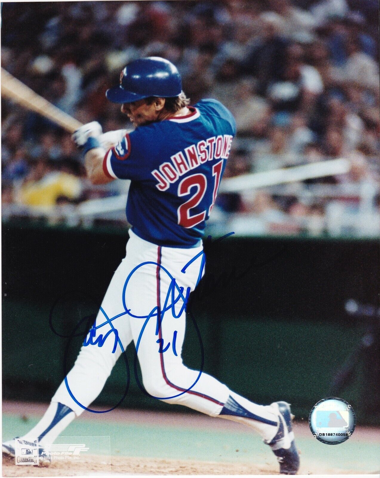 JAY JOHNSTONE CHICAGO CUBS ACTION SIGNED 8x10