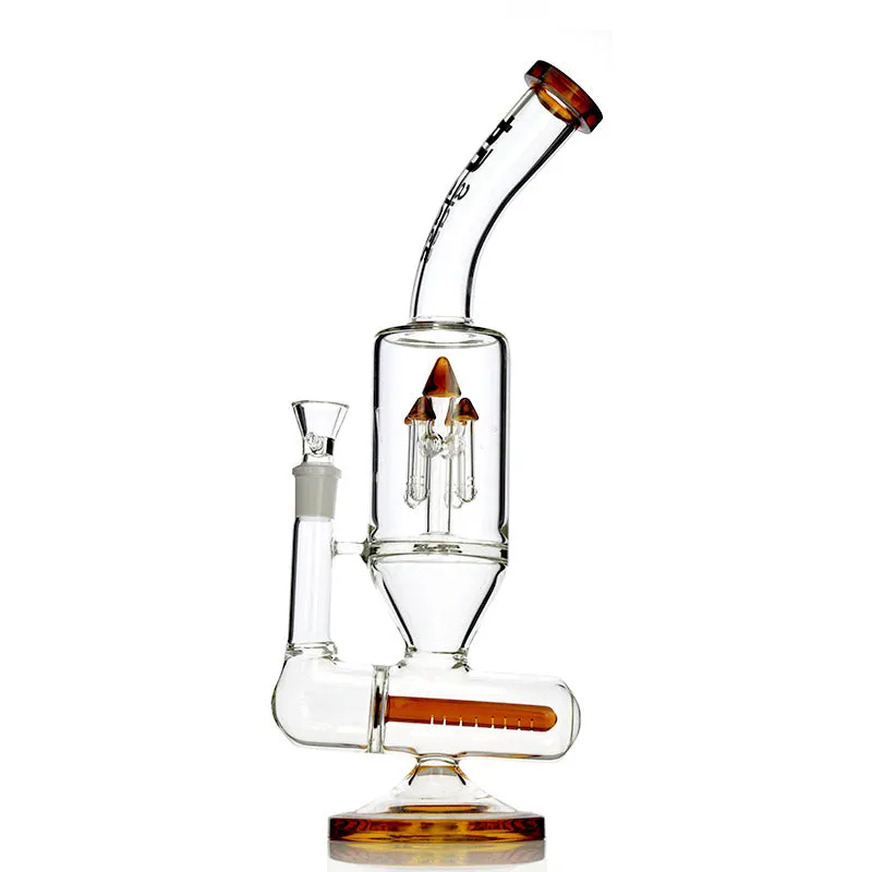 Double Stereo Matrix J-Hook Perc Glass Hookah Smoking Water Pipe 