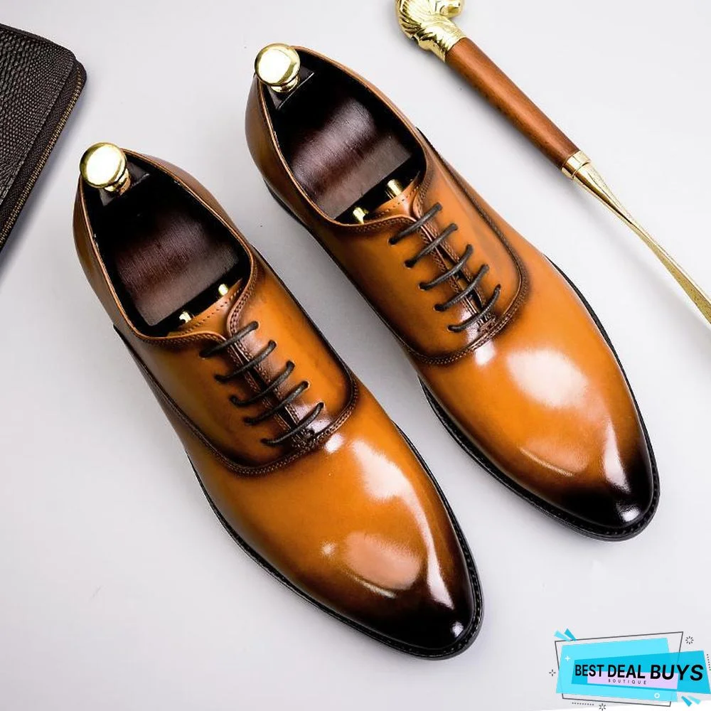 Men Formal Shoes Genuine Leather Italian Designer Shoes