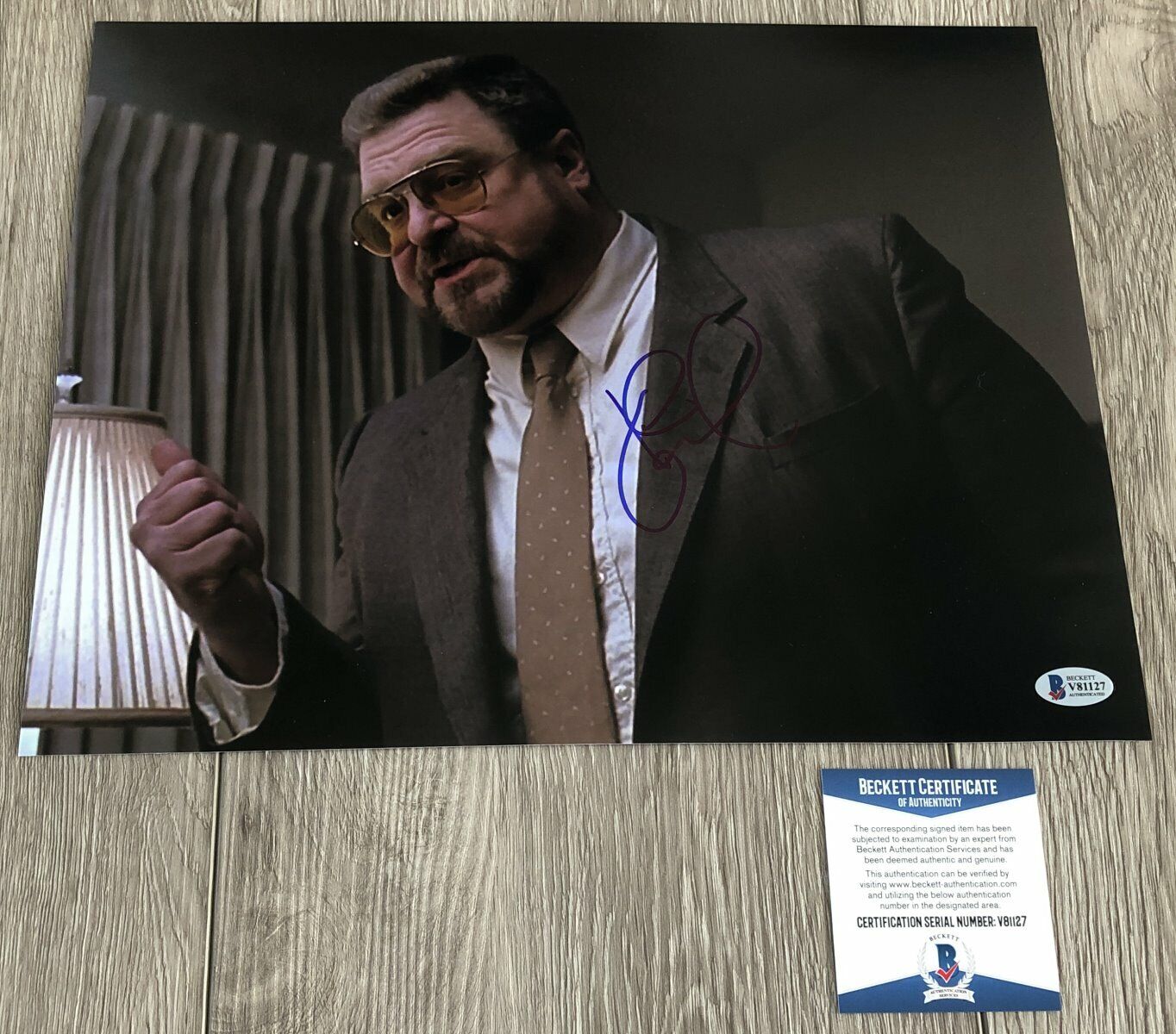 JOHN GOODMAN SIGNED THE BIG LEBOWSKI 11x14 Photo Poster painting w/EXACT PROOF & BAS BECKETT COA