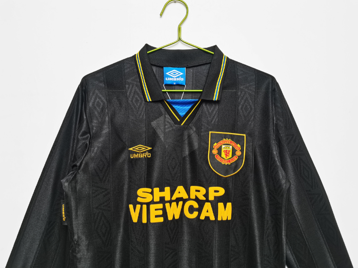 Retro 93/94 Manchester United Away Long Sleeve Football T-Shirt Thai Quality