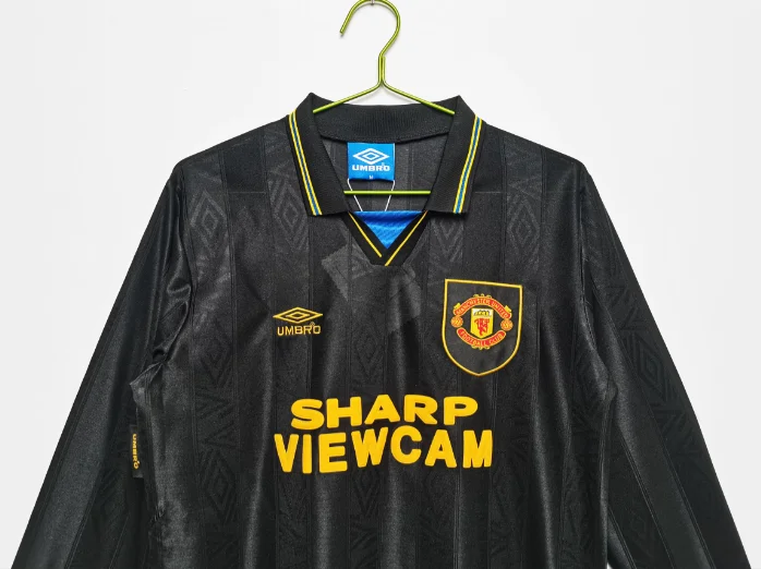 Retro 93/94 Manchester United Away Long Sleeve Football T-Shirt Thai Quality