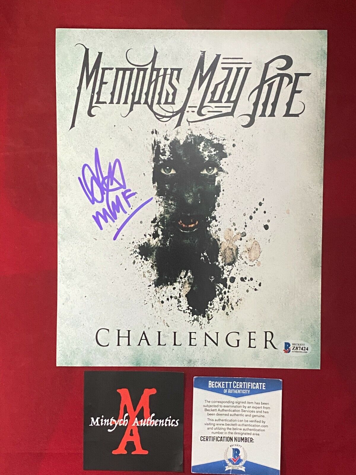 MATTY MULLINS SIGNED 8X10 Photo Poster painting! MEMPHIS MAY FIRE! BECKETT! CHALLENGER!