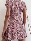 Floral Printed Empire Plunging Mini Dress