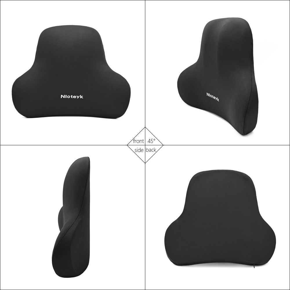 Tegooe Ergonomic Car Seat Memory Foam Neck Pillow Headrest and Lumbar Support Cushion Set
