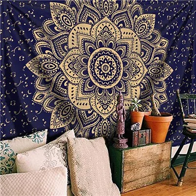 India Mandala Tapestry Macrame Wall Hanging Psychedelic Hippie Boho Decor Tarot Witchcraft Wall Tapestry Carpet Table Cloth Yoga