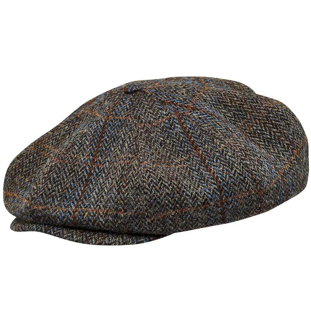 PEAKED CAPS Genuine Scottish Harris Tweed 8 Panels Man Cap