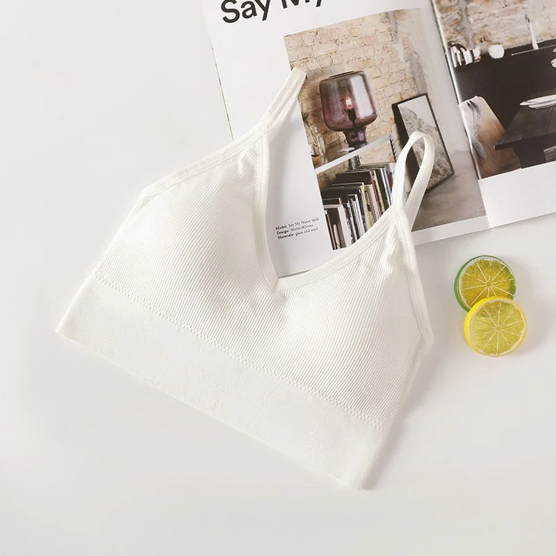 Women Sexy Crop Tops Bra Tube Top Female Streetwear Bandeau Sleeveless Seamless Sports Bra Crop Top Camis Tee Top Basic Tank