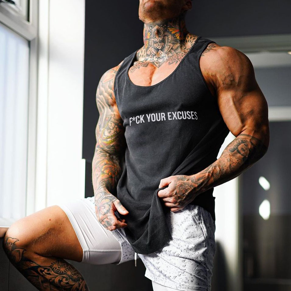 F*ck Your Excuses Print Sleeveless T-shirt