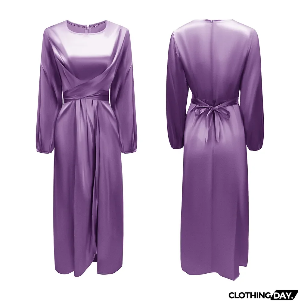 Feminine tunic dress,satin maxi dress in Dubai