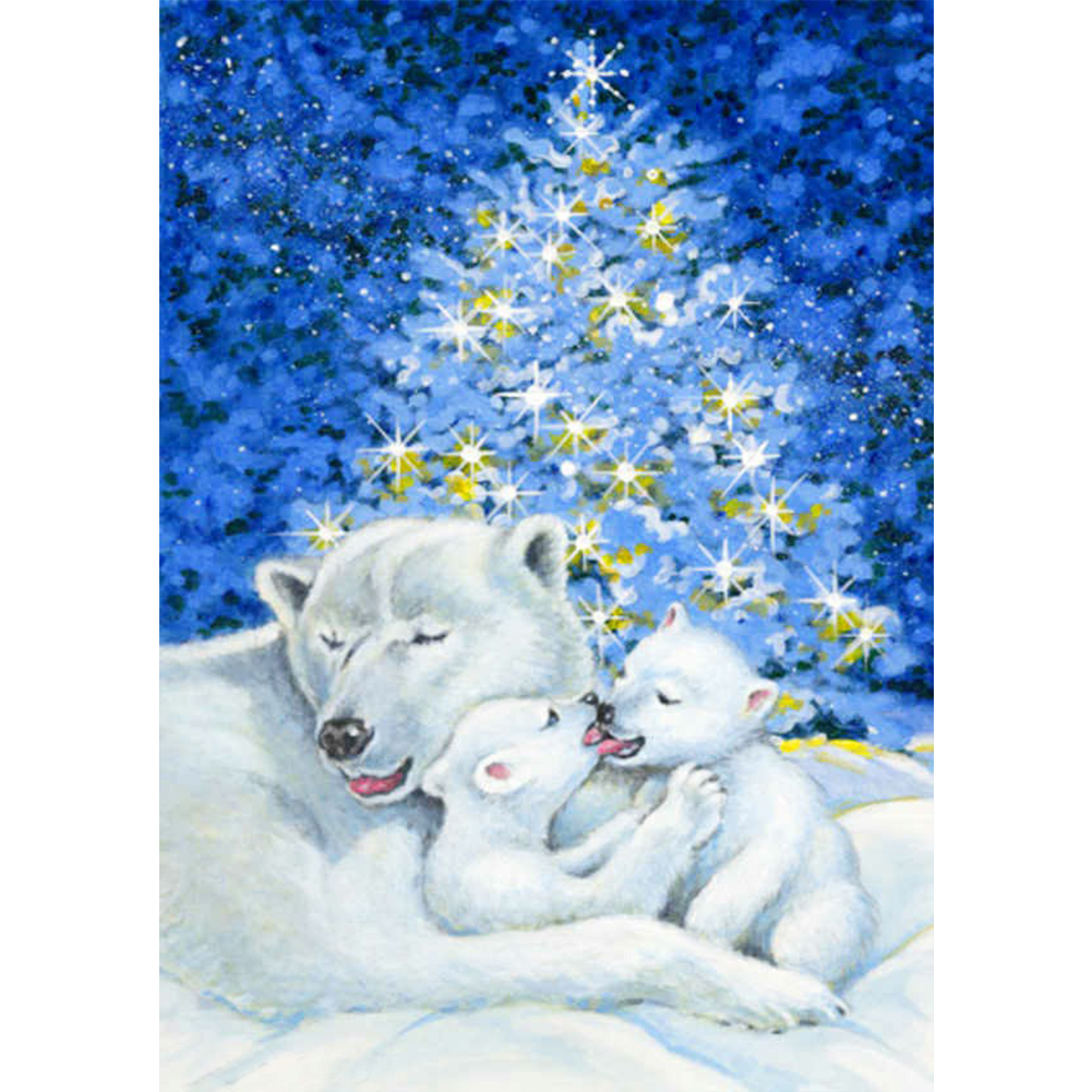 

Christmas Tree Polar Bea - Round Drill Diamond Painting - 30*40CM, 501 Original