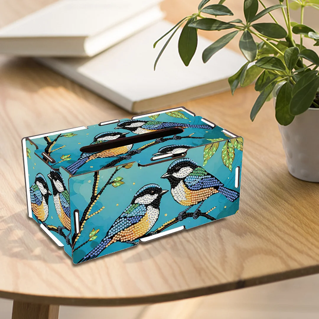 Wooden Diamond Painting Tissue Box for Home and Office Decoration(CZH002)