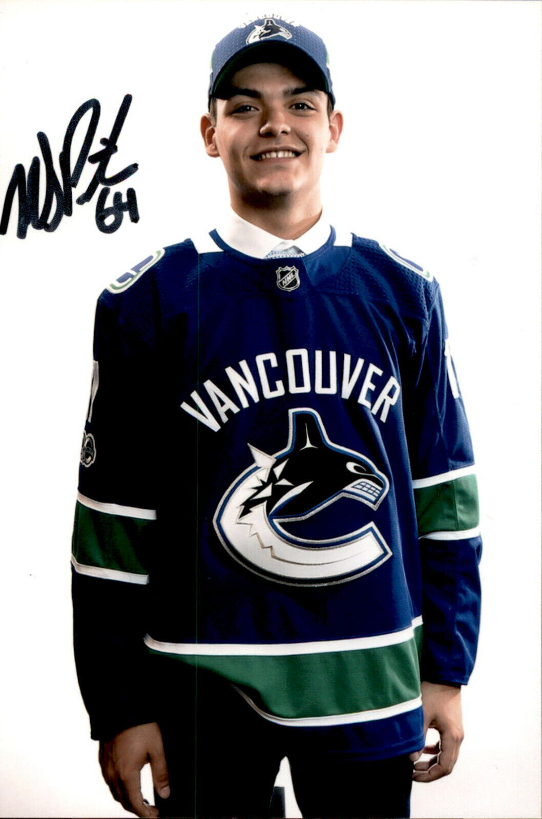 Michael DiPietro SIGNED 4x6 Photo Poster painting VANCOUVER CANUCKS #3