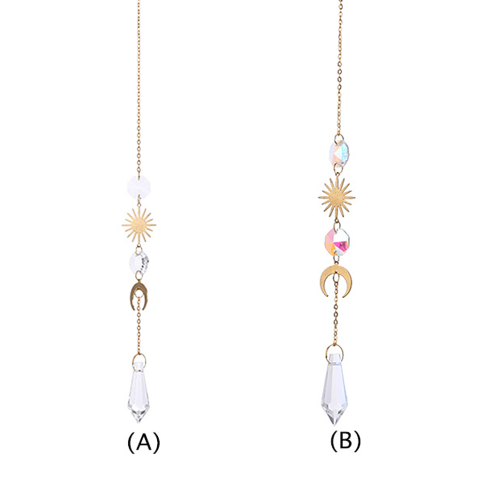 

Crystal Sun Moon Hanging Meatal Pendant Home Garden Car Decor, 501 Original