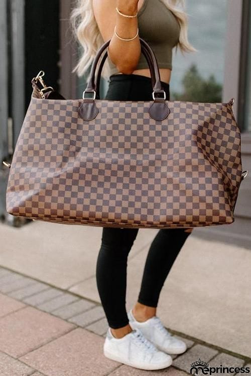 Weekender Jacquard Check Large Duffel Bag