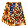 DIY Wooden Diamond Painting Pearl Tent House with Lights, Holiday Tabletop Art Craft Kit with String Lights, Christmas Home Decor Gift