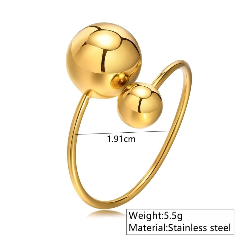 Rock Streetwear Cool Style Geometric Ball 304 Stainless Steel 18K Gold Plated Open Rings