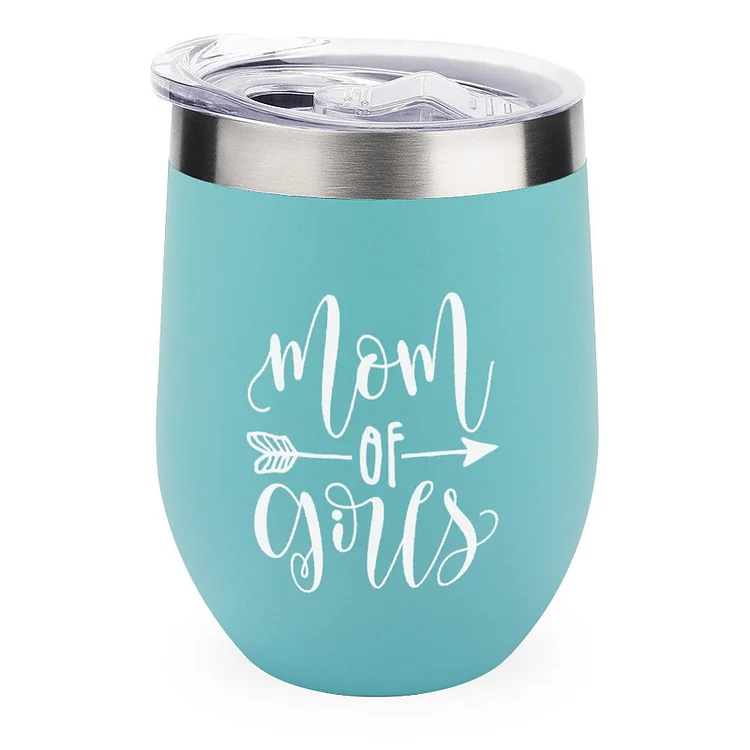Mom Of Girls Shirt For Women Stainless Steel Insulated Cup - Heather Prints Shirts